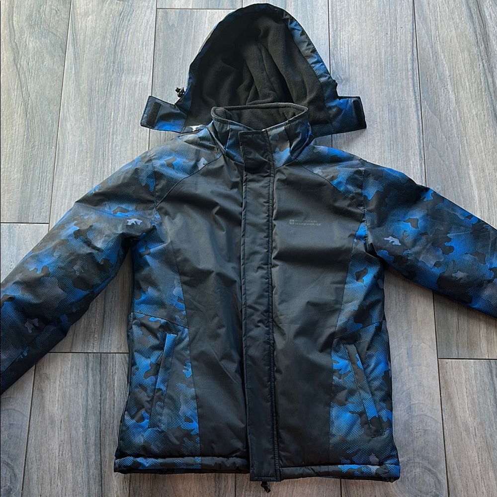 Mountain Warehouse Black and Blue Camo Jacket Mens Small